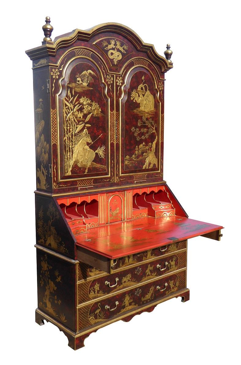 18th Century George III Chinoiserie Secretary Bookcase 1