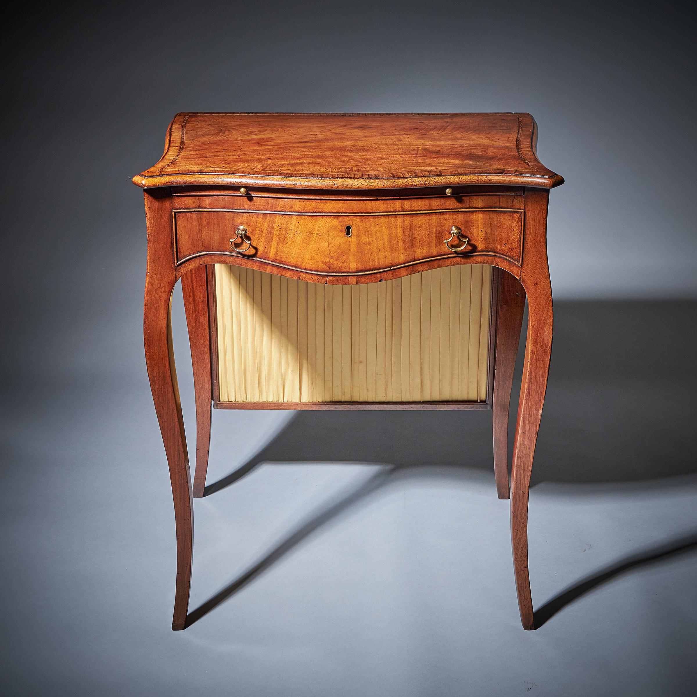 English 18th Century George III Chippendale Mahogany and Tulipwood Writing Table, C, 1770