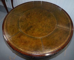 18th Century George III circa 1790 Mahogany Leather Topped Drum Dining Table
