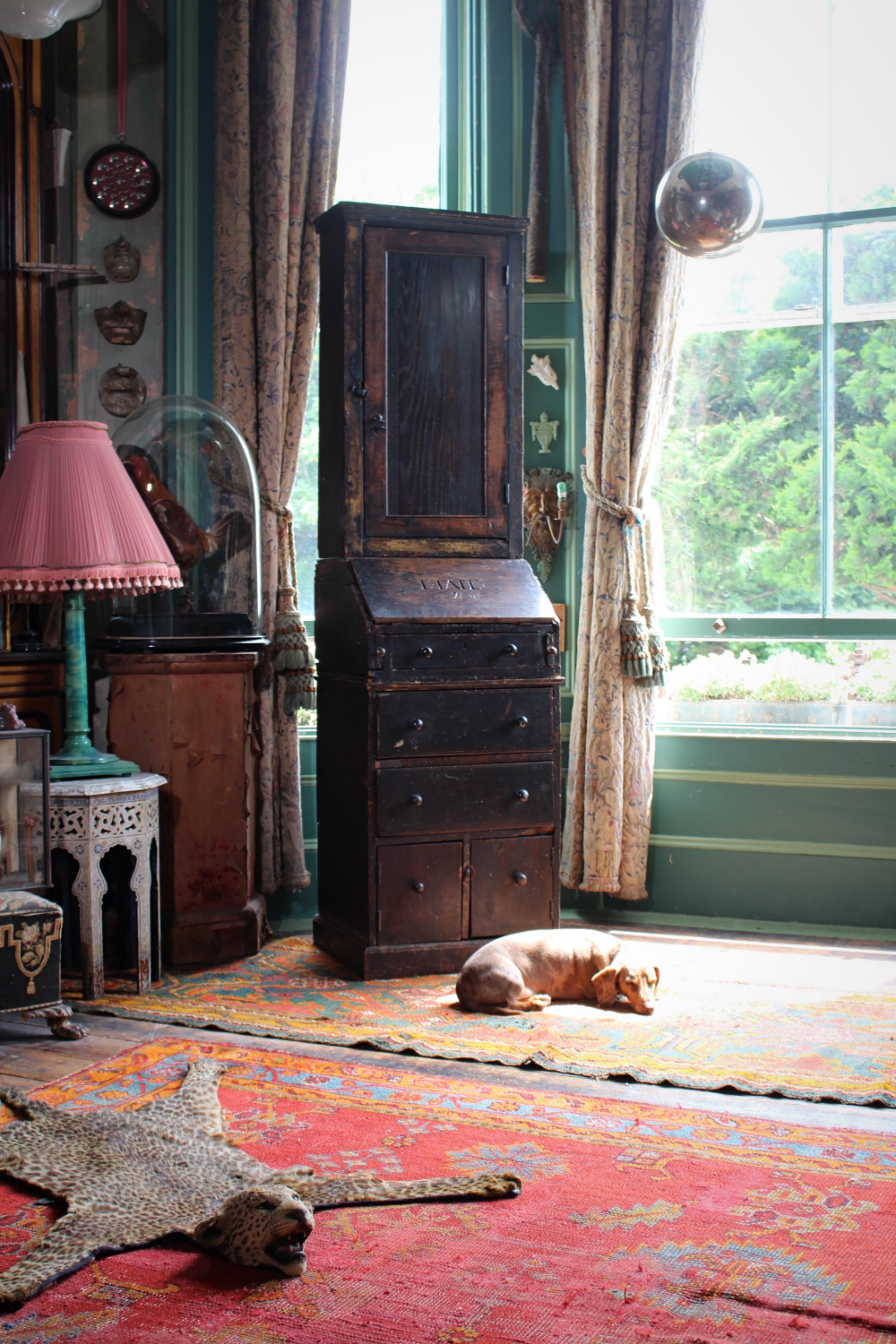 18th Century George III Dormitory Graffitied Bureau Winchester College Desk For Sale 7