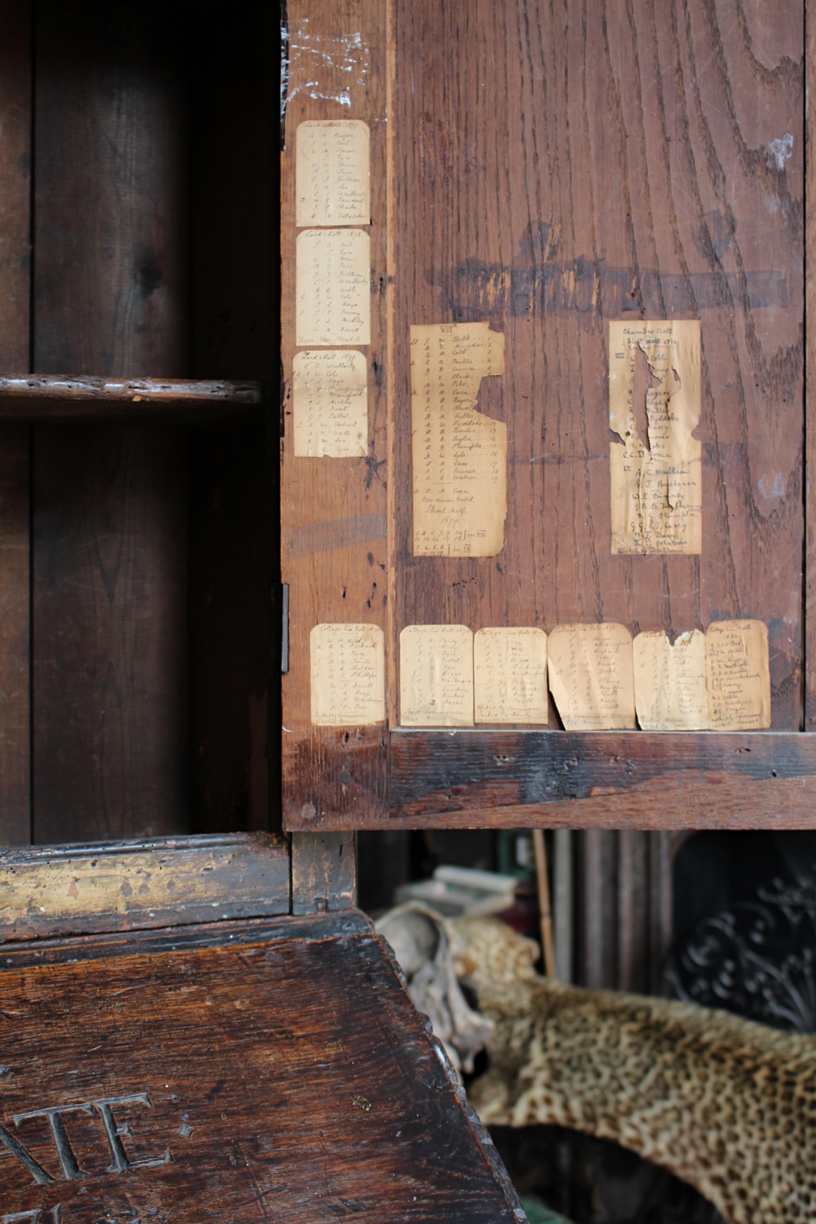 18th Century George III Dormitory Graffitied Bureau Winchester College Desk For Sale 11