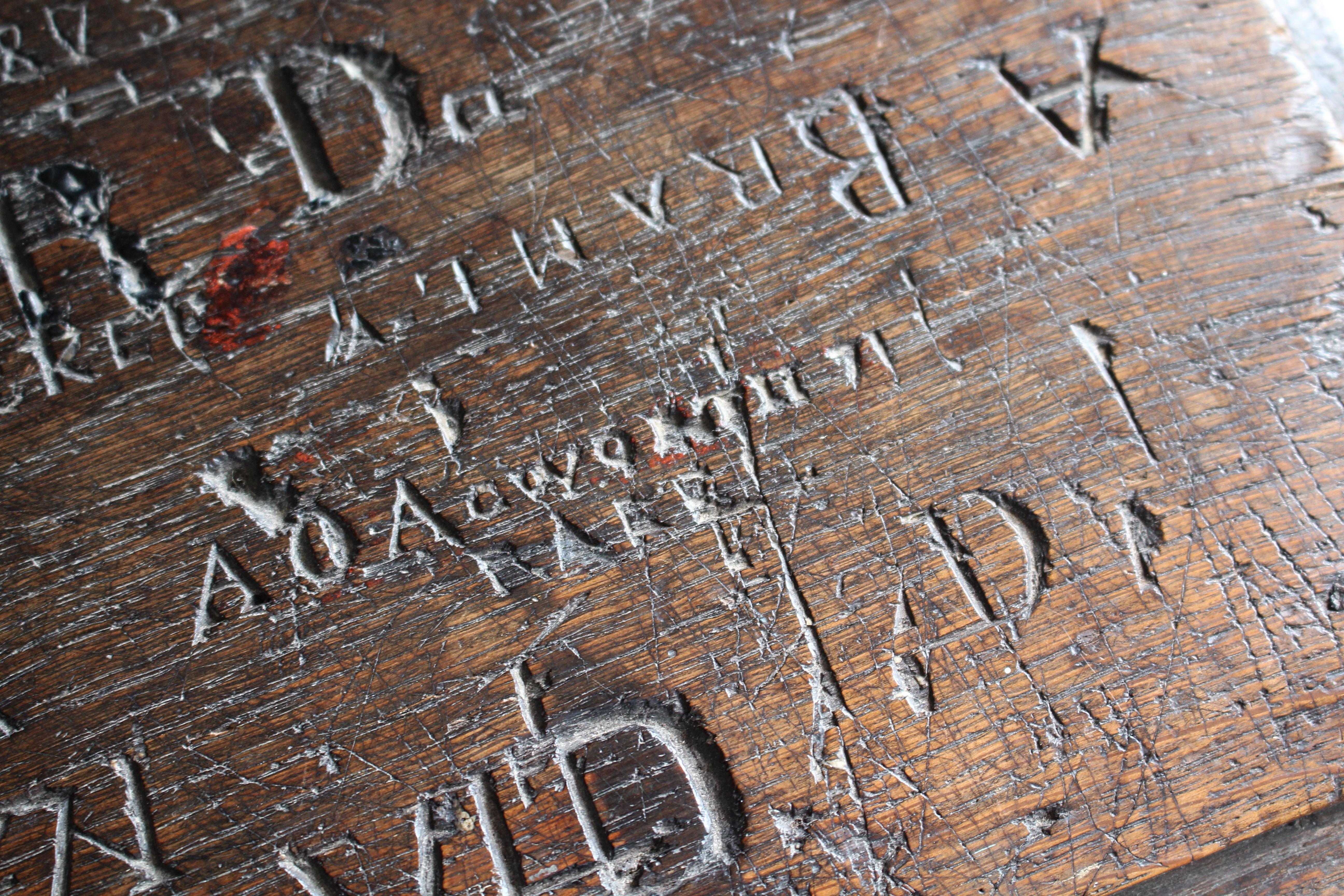 18th Century George III Dormitory Graffitied Bureau Winchester College Desk For Sale 1
