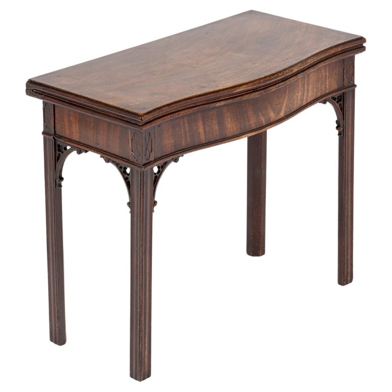 An English George III Serpentine Scroll Leg Mahogany Window Bench An English George III Serpentine Scroll Leg Mahogany Window Bench