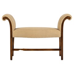18th Century George III English Mahogany Window Seat