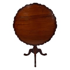 Vintage 18th Century George III English Tilt Top Mahogany Table