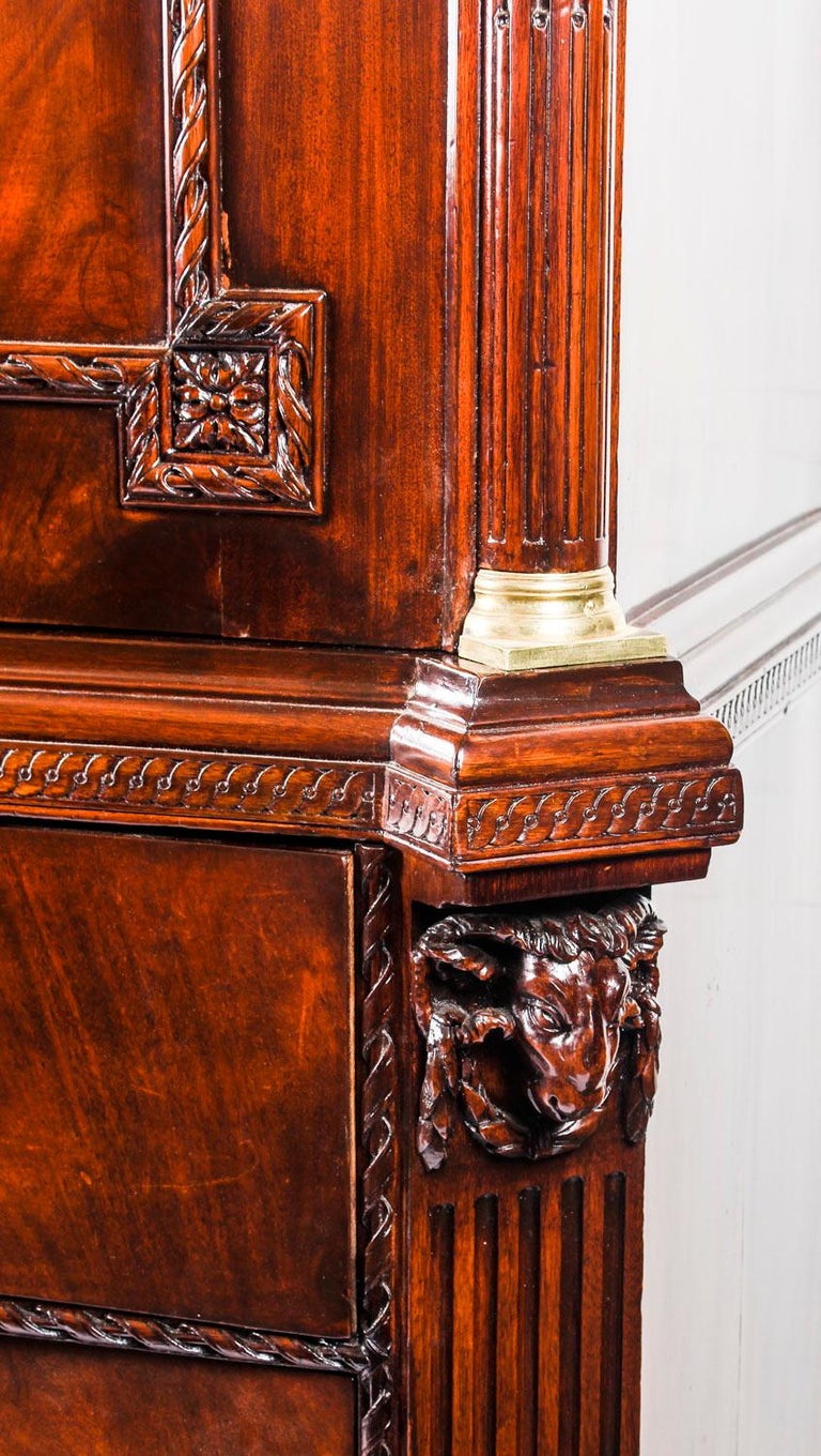 18th Century George III Flame Mahogany Linen Press Cabinet ...