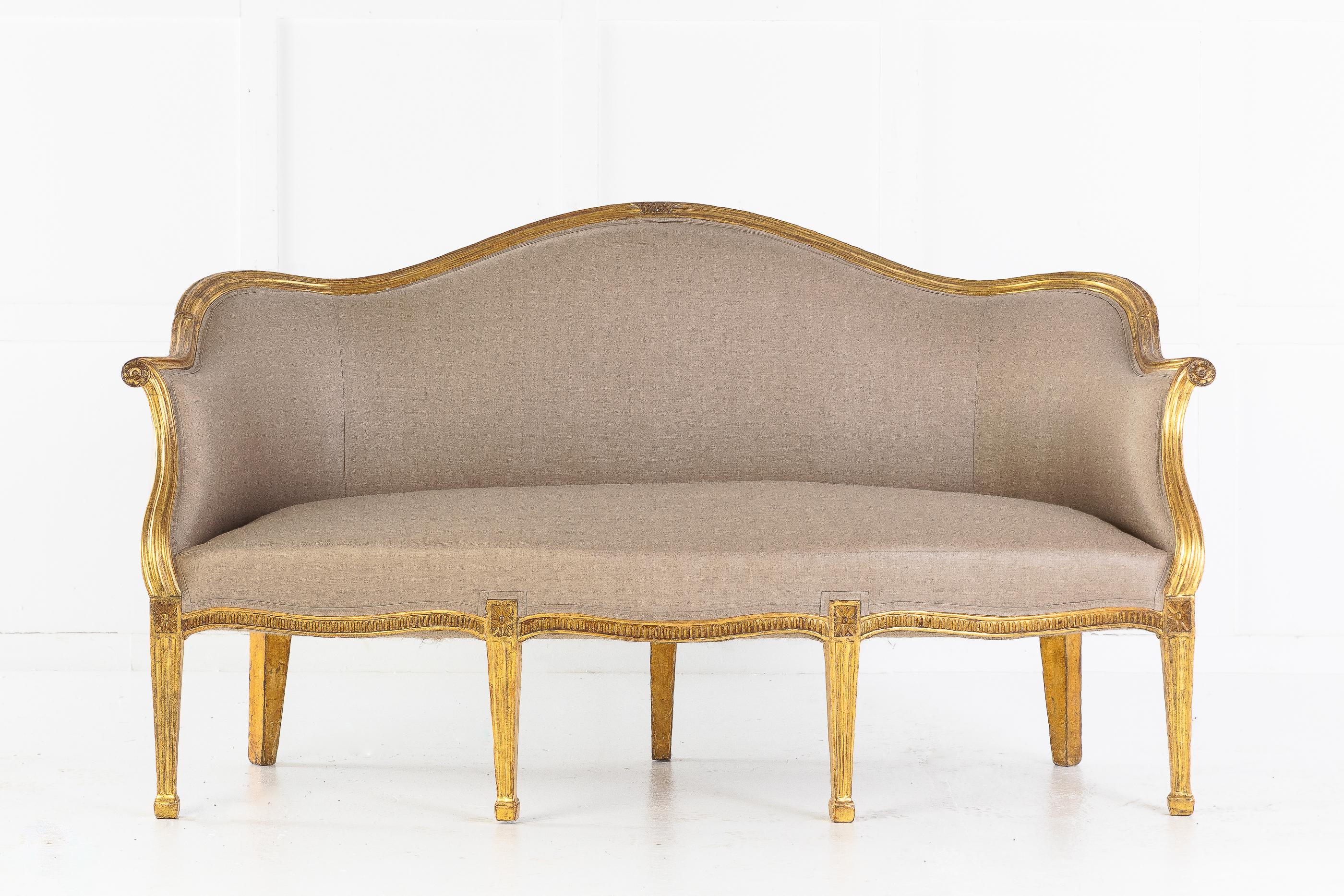 18th Century George III Giltwood Settee at 1stDibs
