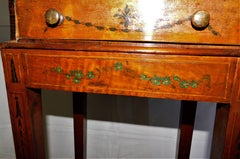 18th Century George III Inlaid Satin Wood Sewing Stand Table with Drawer