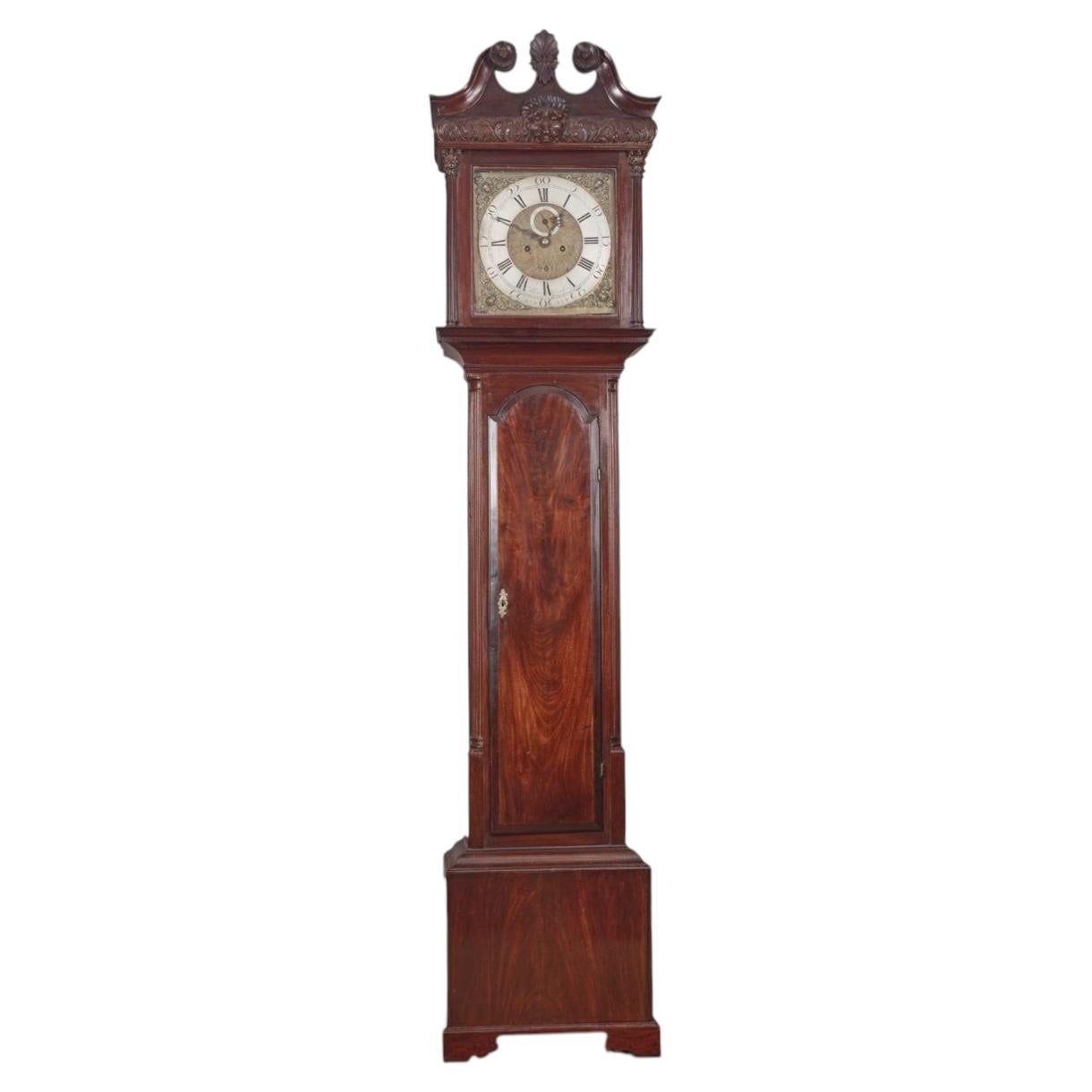 18th century George III Irish mahogany grandfather clock