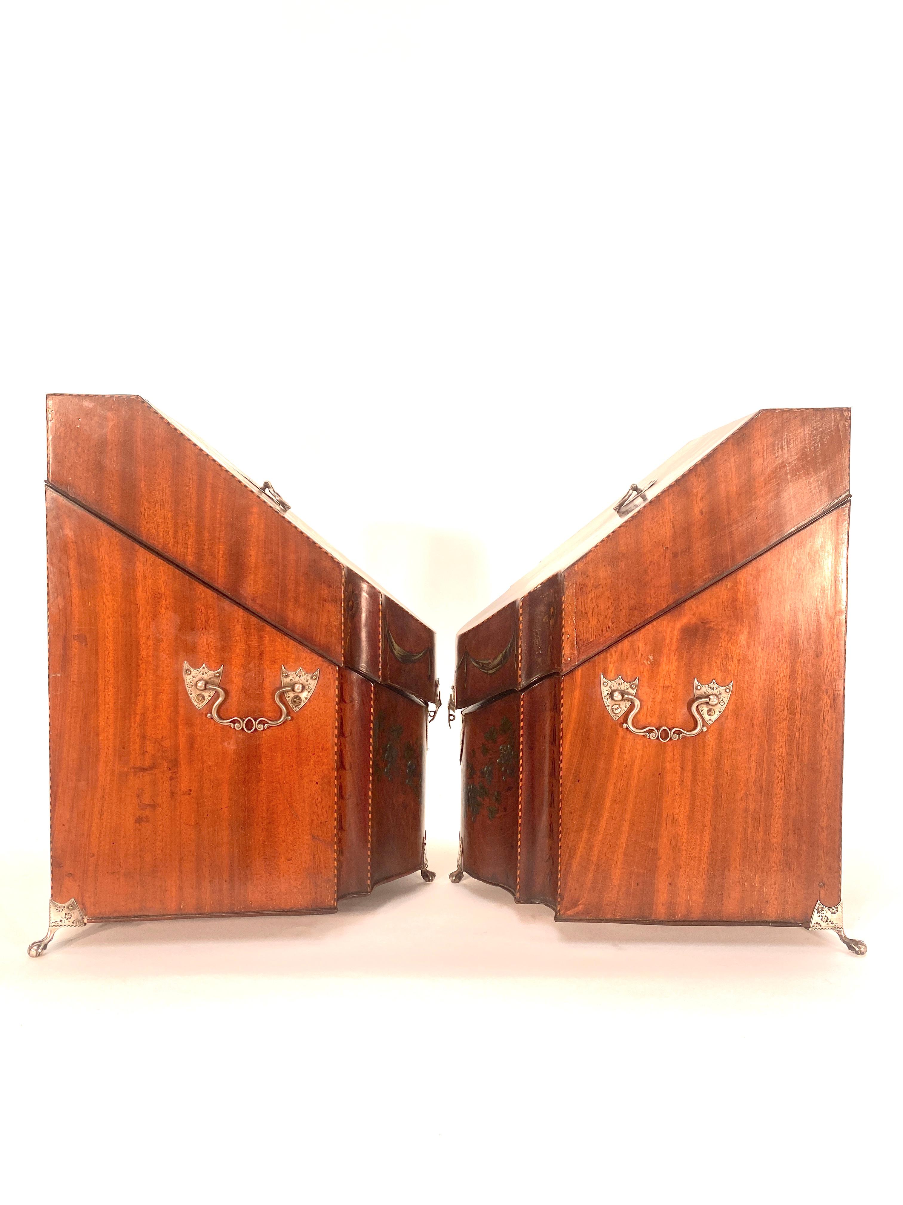 Mahogany 18th Century George III Knife Boxes