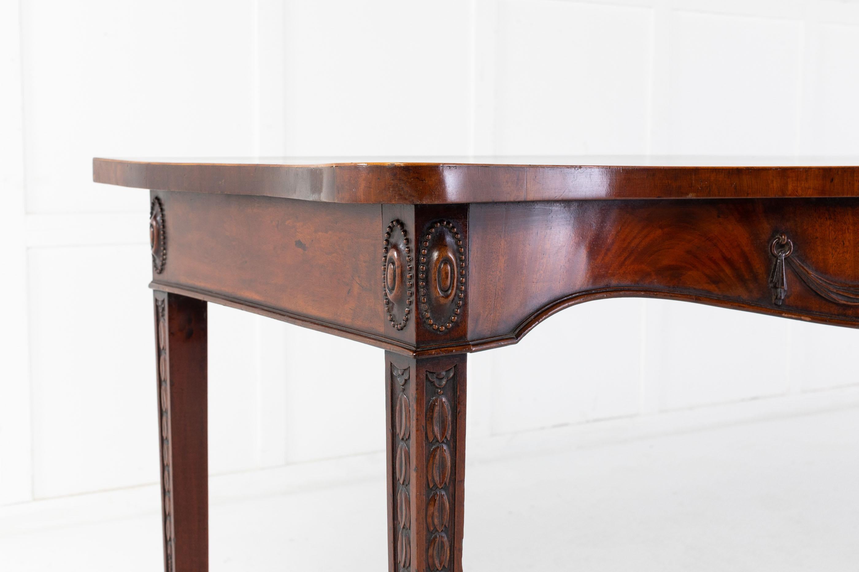 British 18th Century George III Mahogany 'Adam Style' Serpentine Side Table