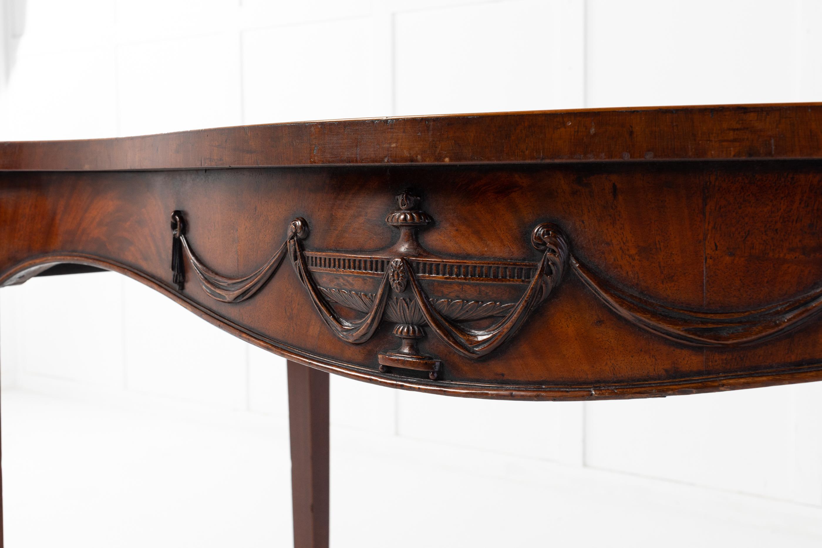 18th Century and Earlier 18th Century George III Mahogany 'Adam Style' Serpentine Side Table