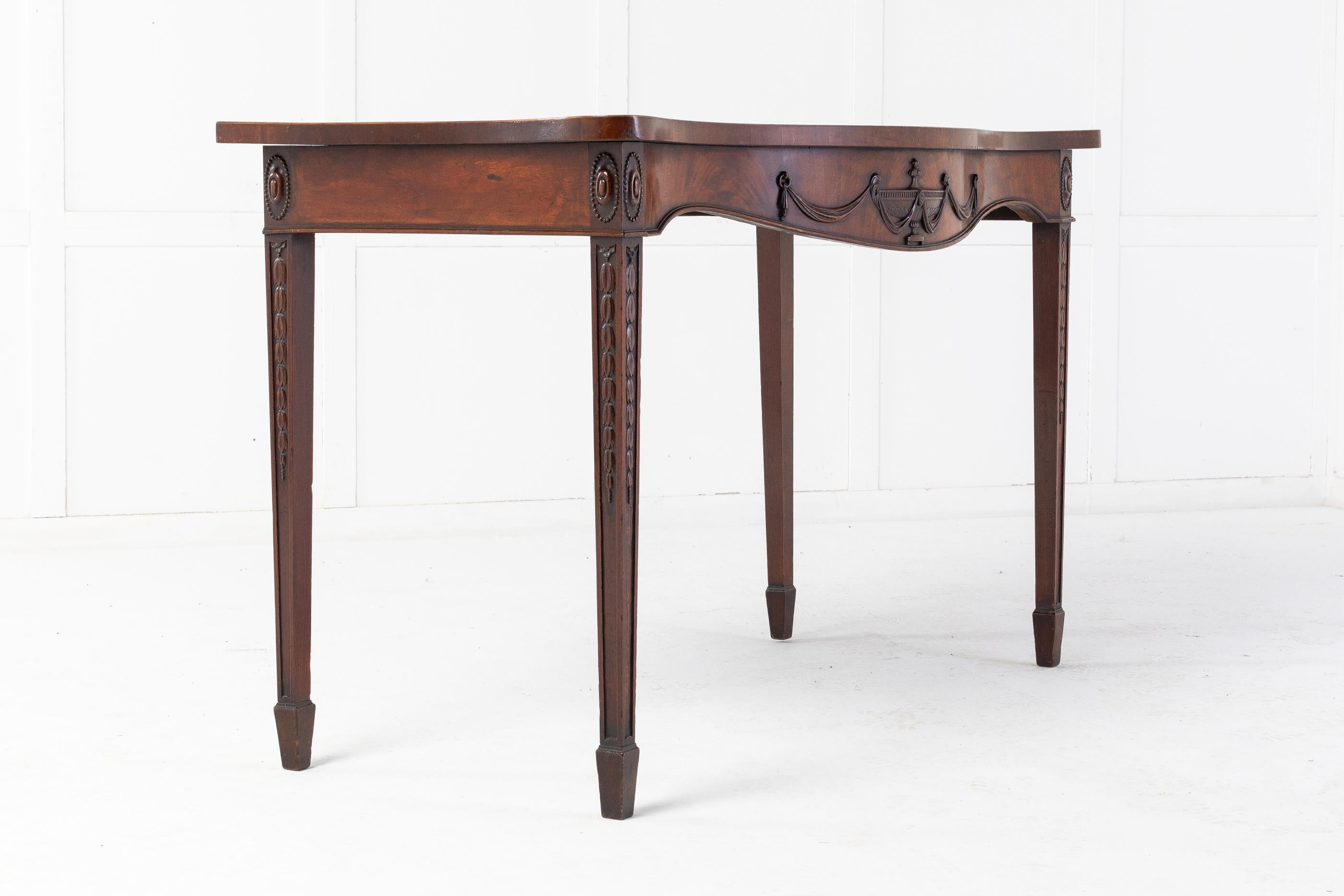 18th Century George III Mahogany 'Adam Style' Serpentine Side Table 2