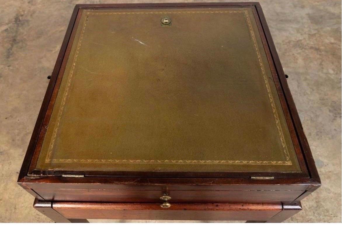 Brass 18th Century George III Mahogany Architect's Desk on Stand For Sale