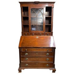 18th Century George III Mahogany Bookcase Secretary, Georgian, 1780s