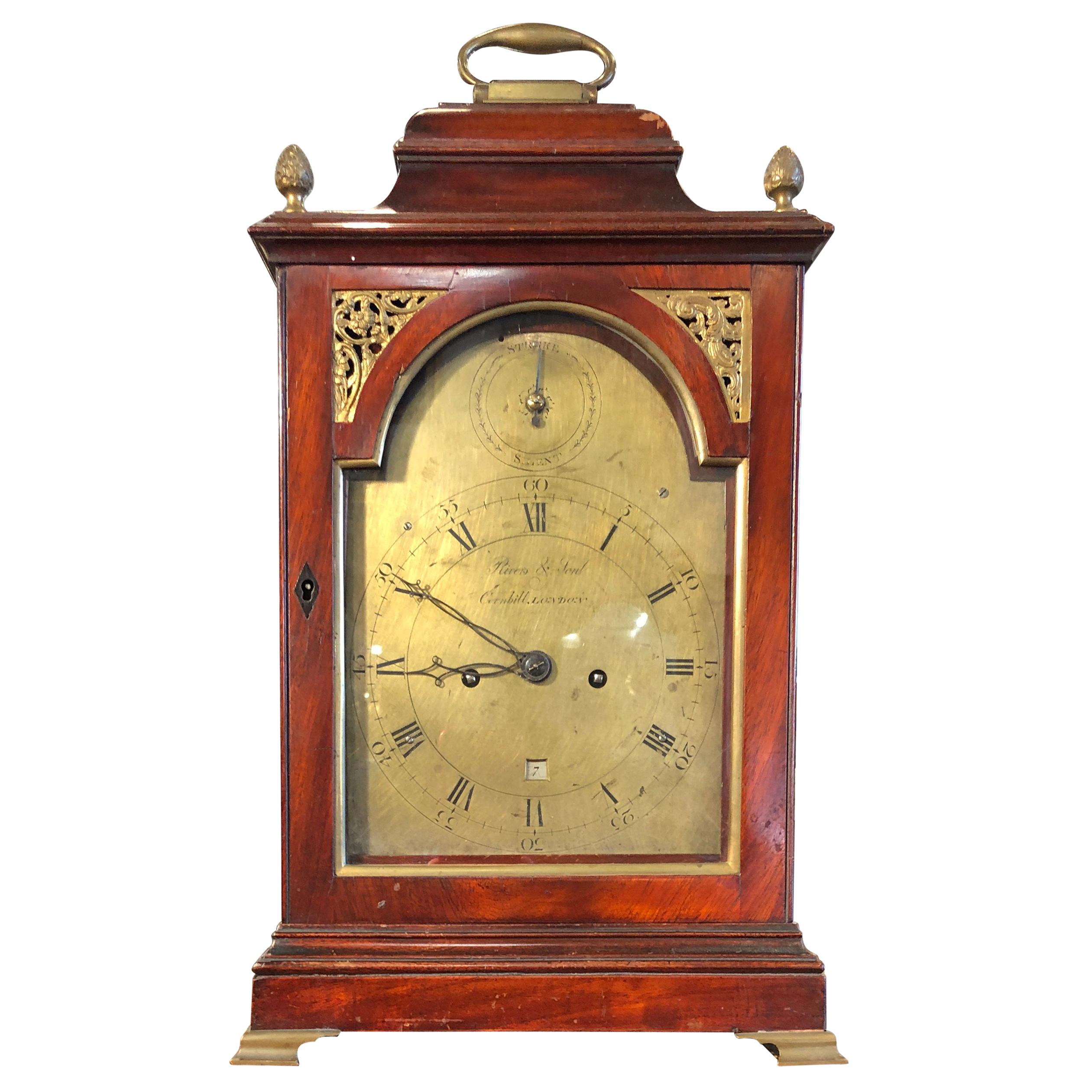 18th Century George III Mahogany Bracket Clock, 1780s