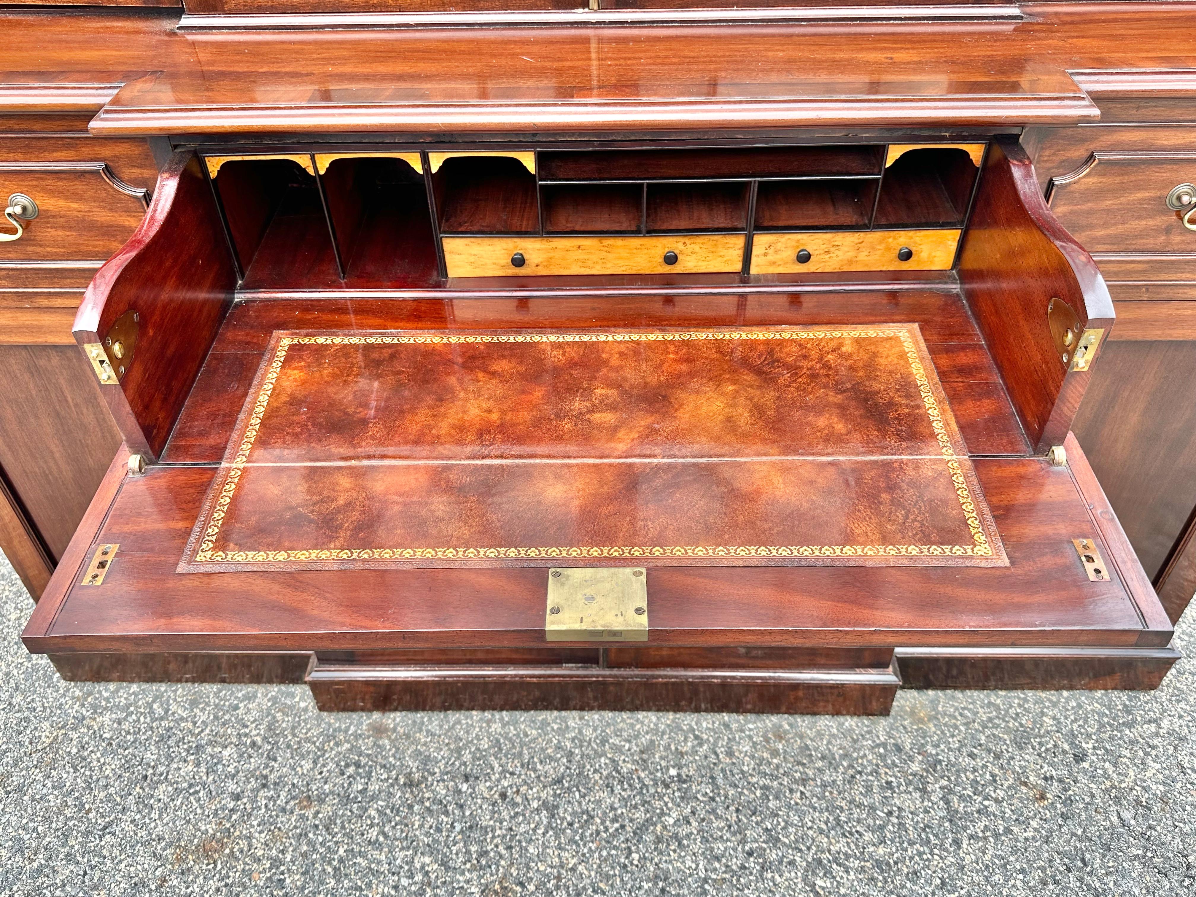 18th Century George III Mahogany Breakfront Bookcase 1