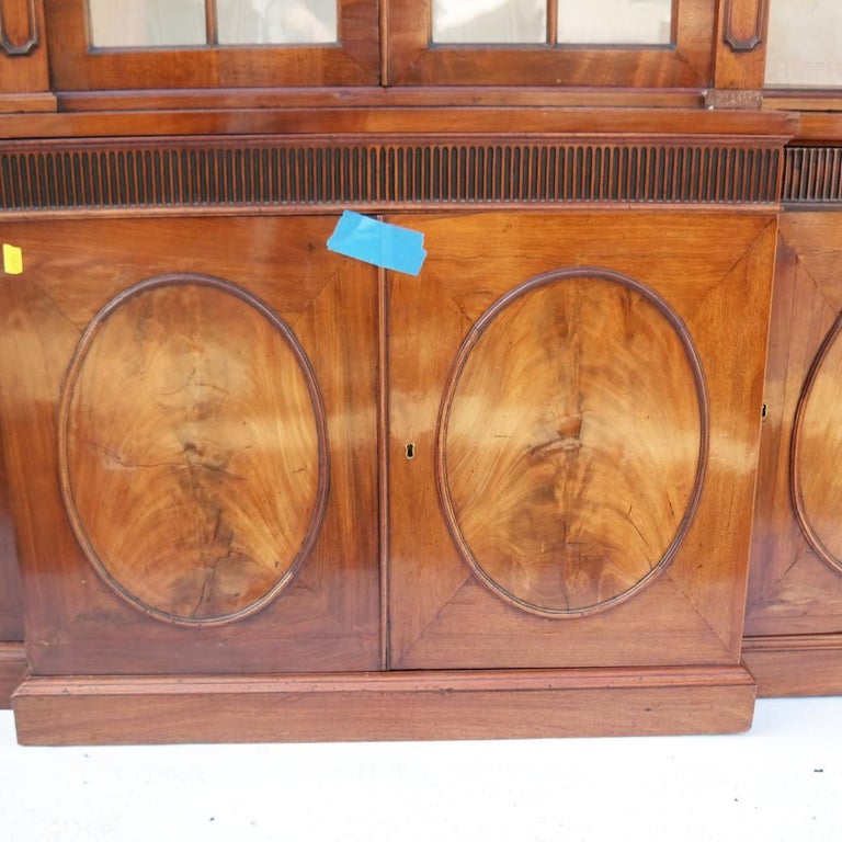 18th Century George III Mahogany Breakfront Bookcase For Sale 2