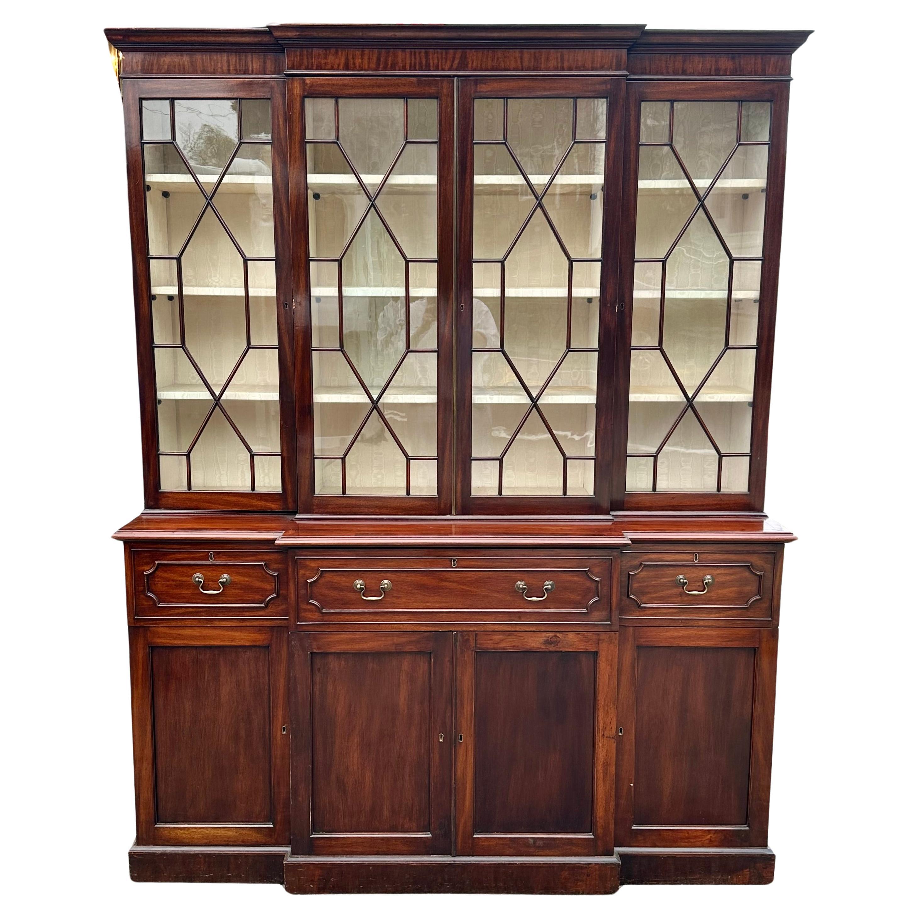 18th Century George III Mahogany Breakfront Bookcase