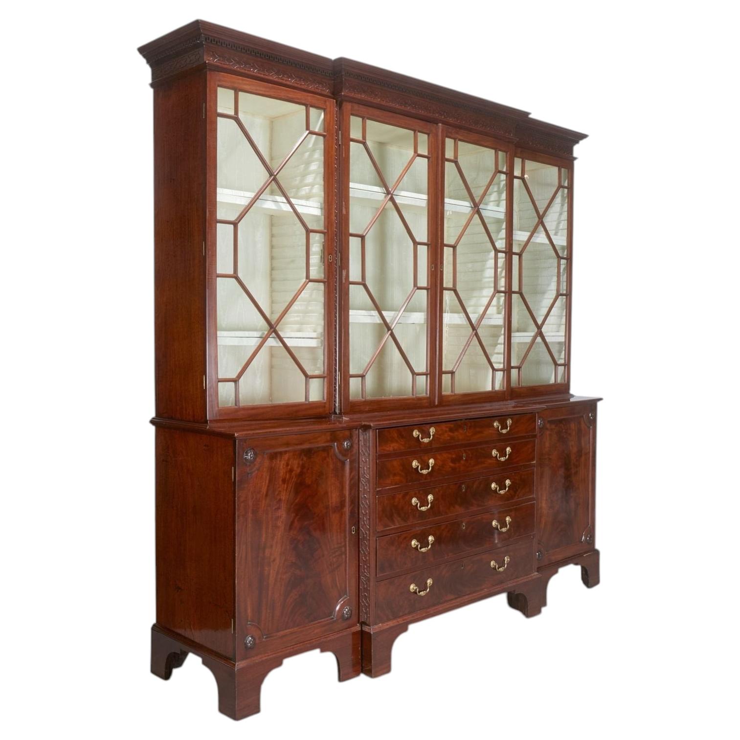 18th Century George III Mahogany Breakfront Bookcase