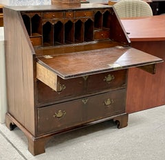 18th Century George III Mahogany Bureau Desk. Slant Front Writing Secretary.