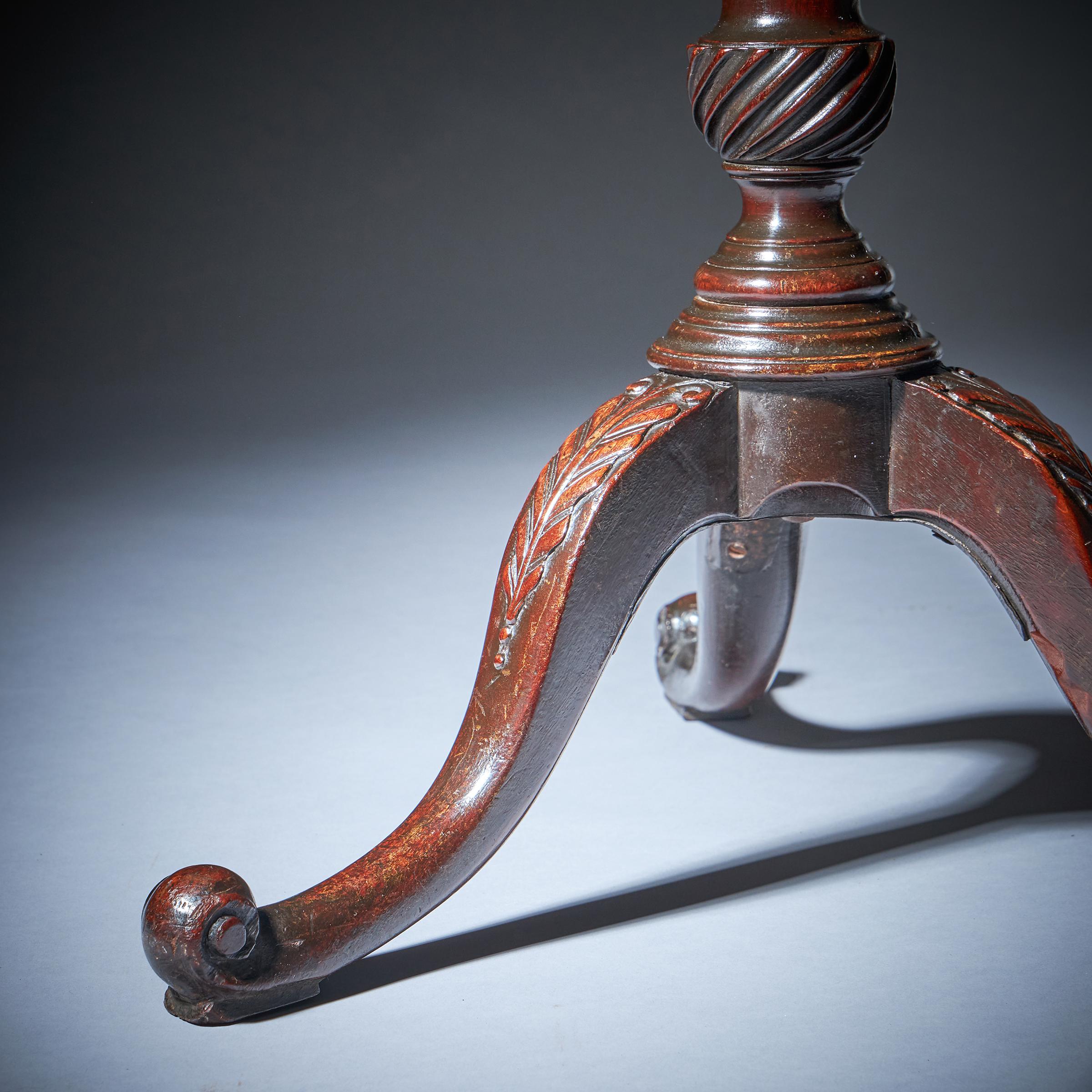 Mid-18th Century 18th Century George III Mahogany Chippendale Period Kettle Stand / Wine Table For Sale