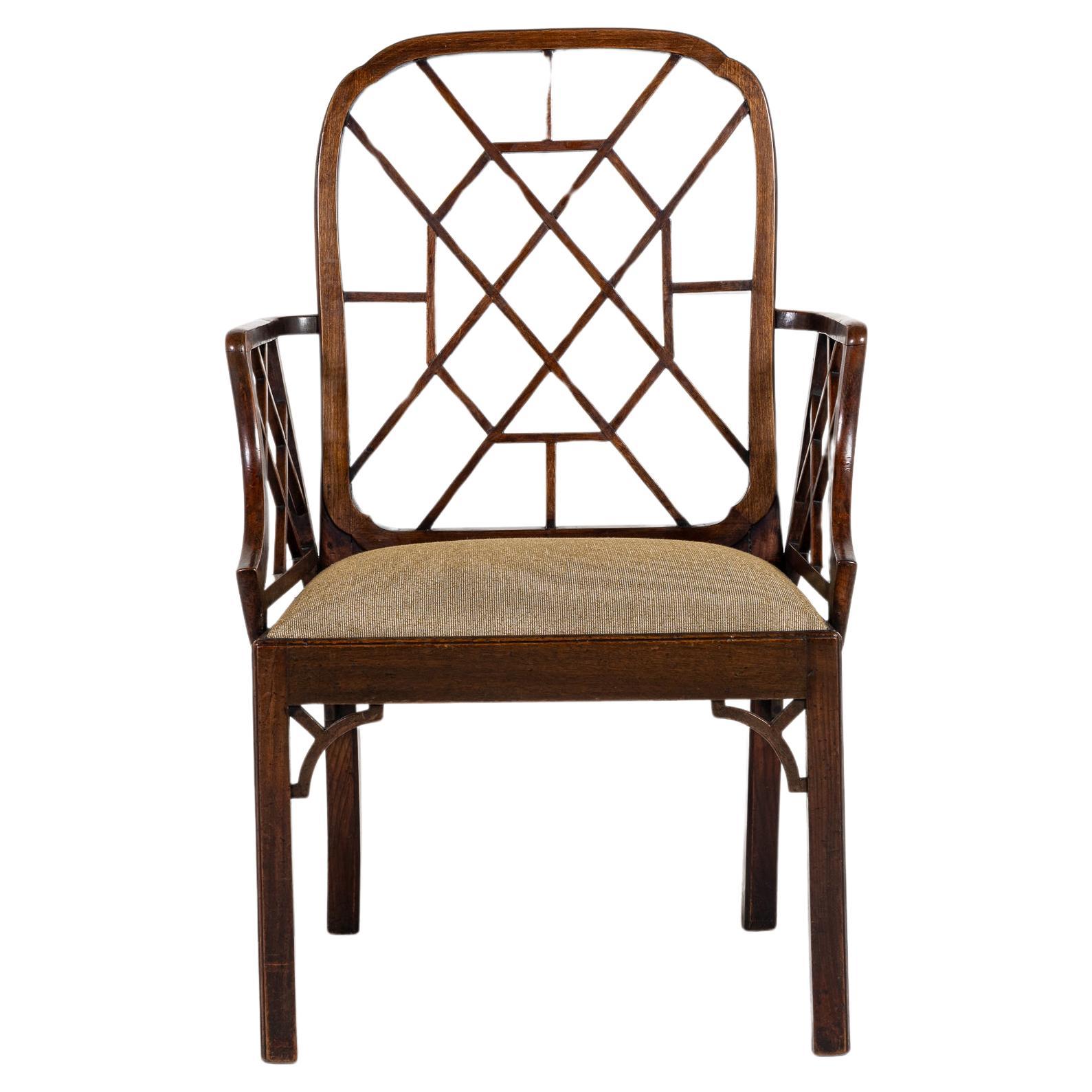 18th Century George III Mahogany Cockpen Armchair For Sale