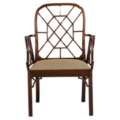 18th Century George III Mahogany Cockpen Armchair