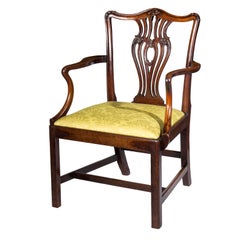 18th Century George III Mahogany Desk Chair