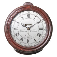 18th-Century George III Mahogany Eight-Day Silver Dial Clock by T.M London