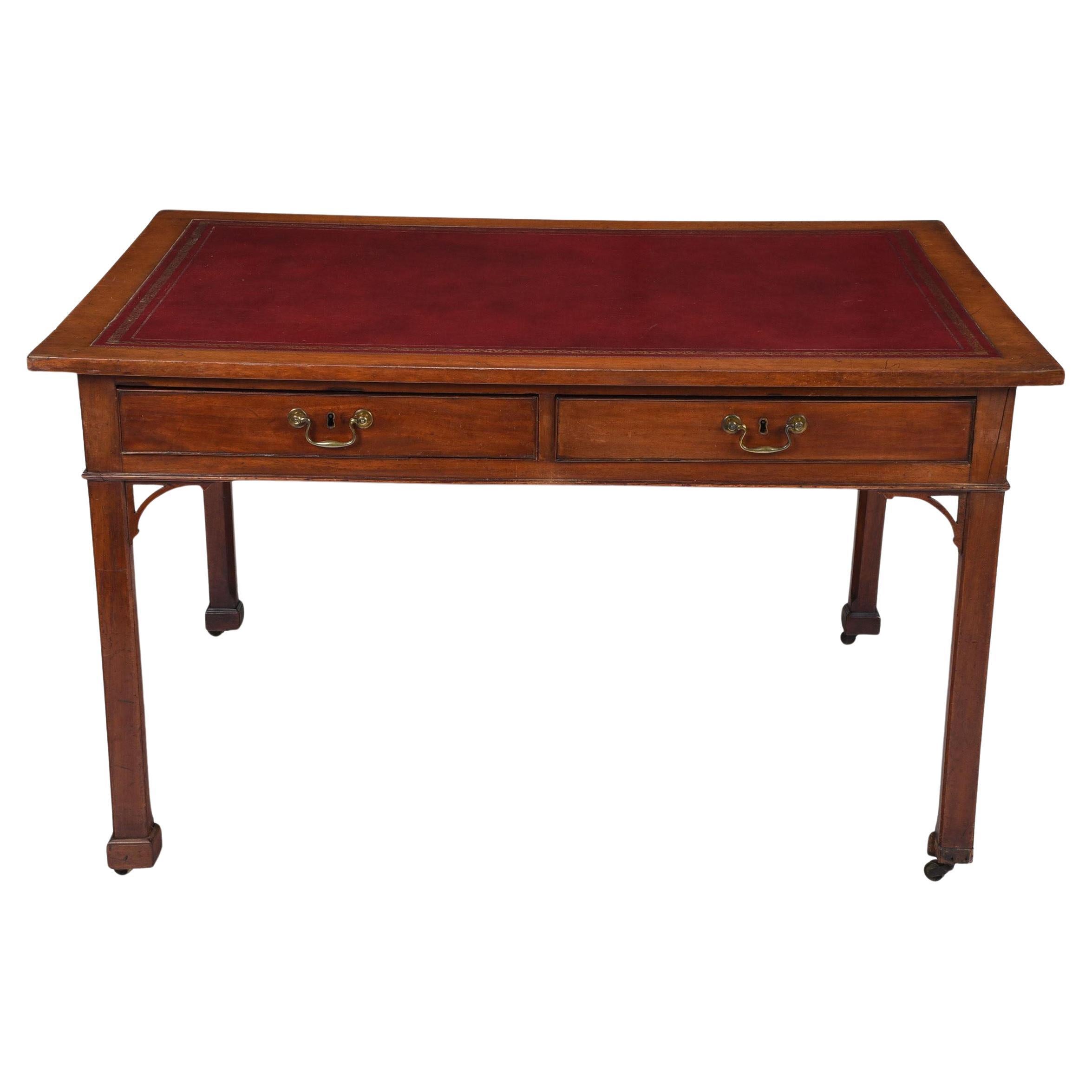 18th Century George III Mahogany Leather-topped Partner’s Desk For Sale