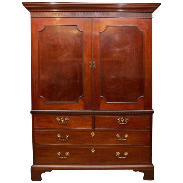 Armoire Latérale De Chippendale-Archet En Acajou Antique