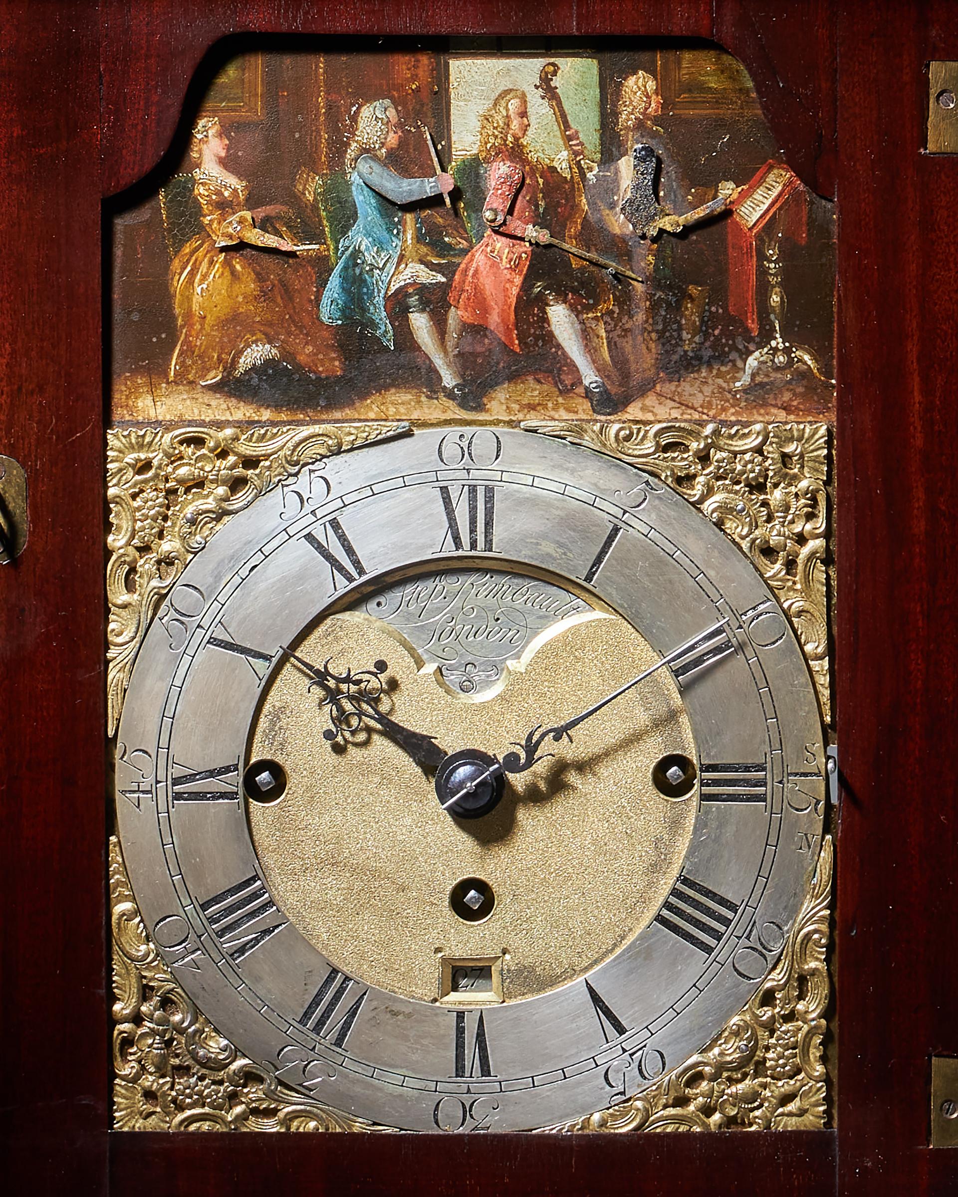 18th Century George III Mahogany Quarter Striking Automation Bracket Clock by St 2