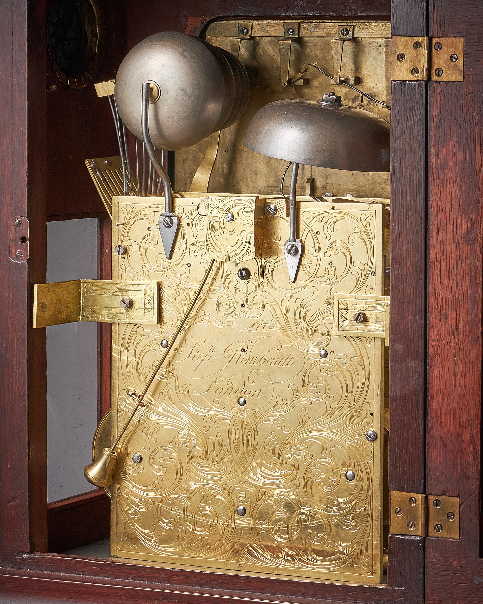 18th Century George III Mahogany Quarter Striking Automation Bracket Clock by St 3