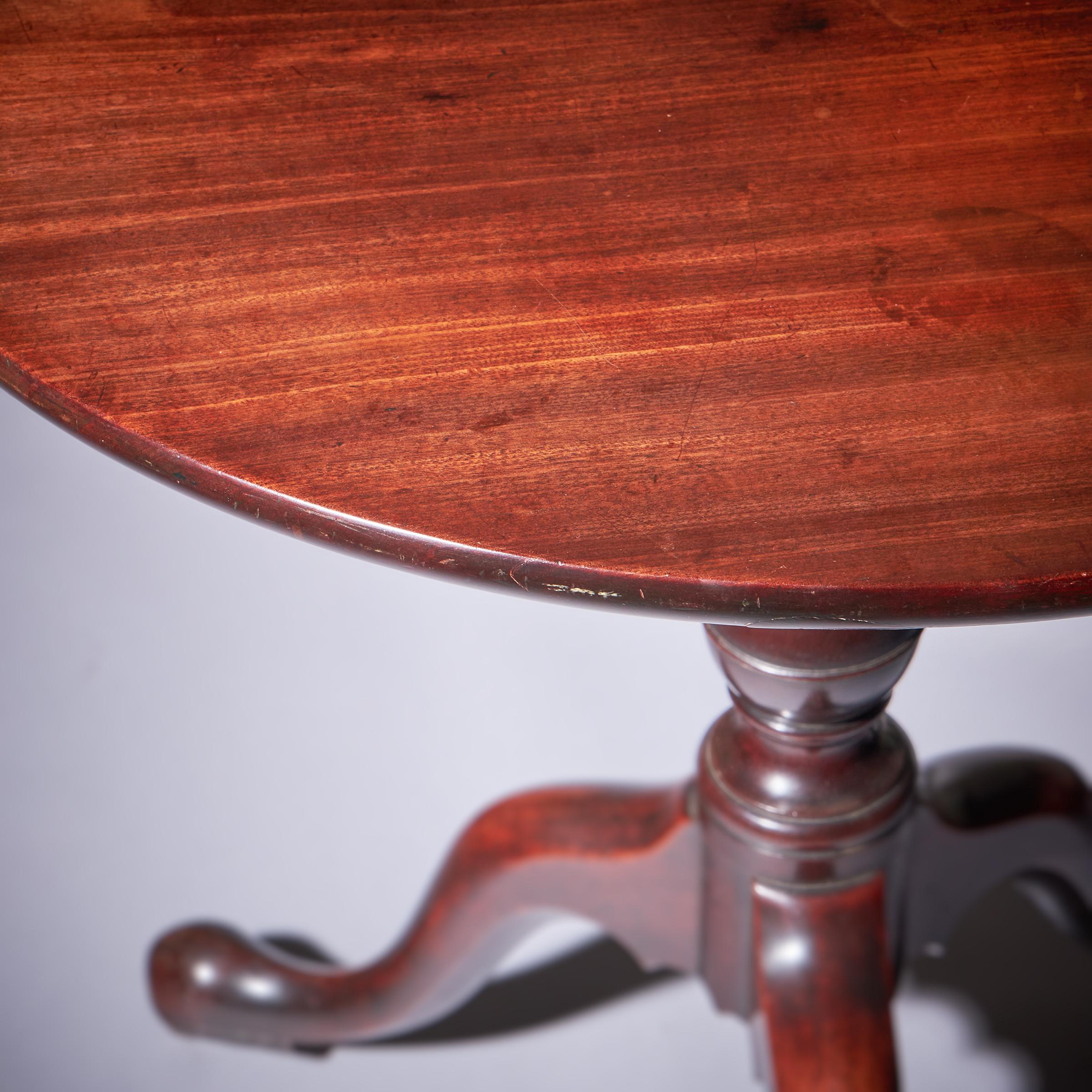 18th Century and Earlier 18th Century George III Mahogany Tripod Table, Circa 1770 For Sale