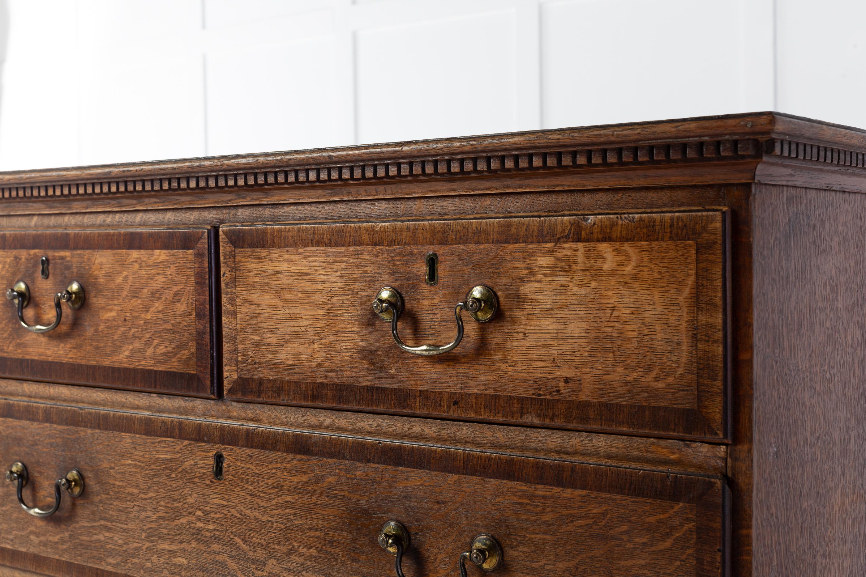 18th Century and Earlier 18th Century George III Oak Chest of Drawers For Sale