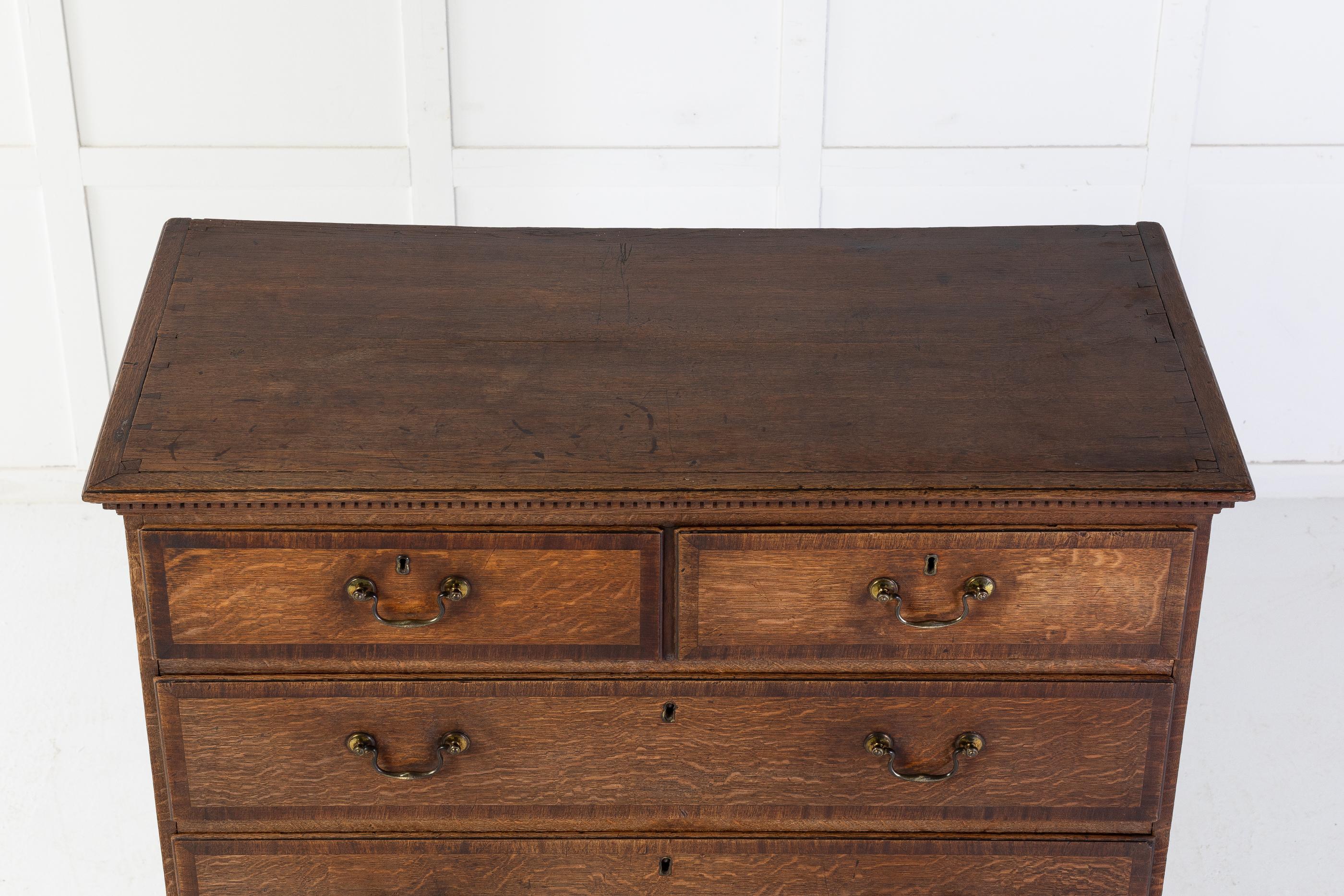 18th Century George III Oak Chest of Drawers For Sale 1