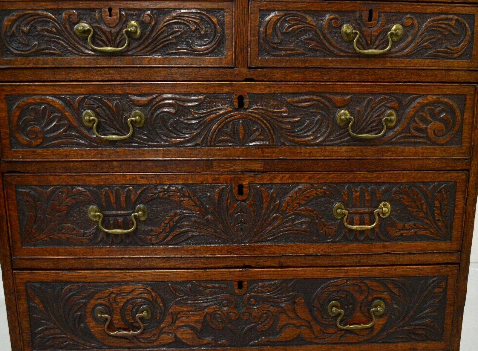 18th Century George III Oak Chest of Drawers with Moulded Edge 5