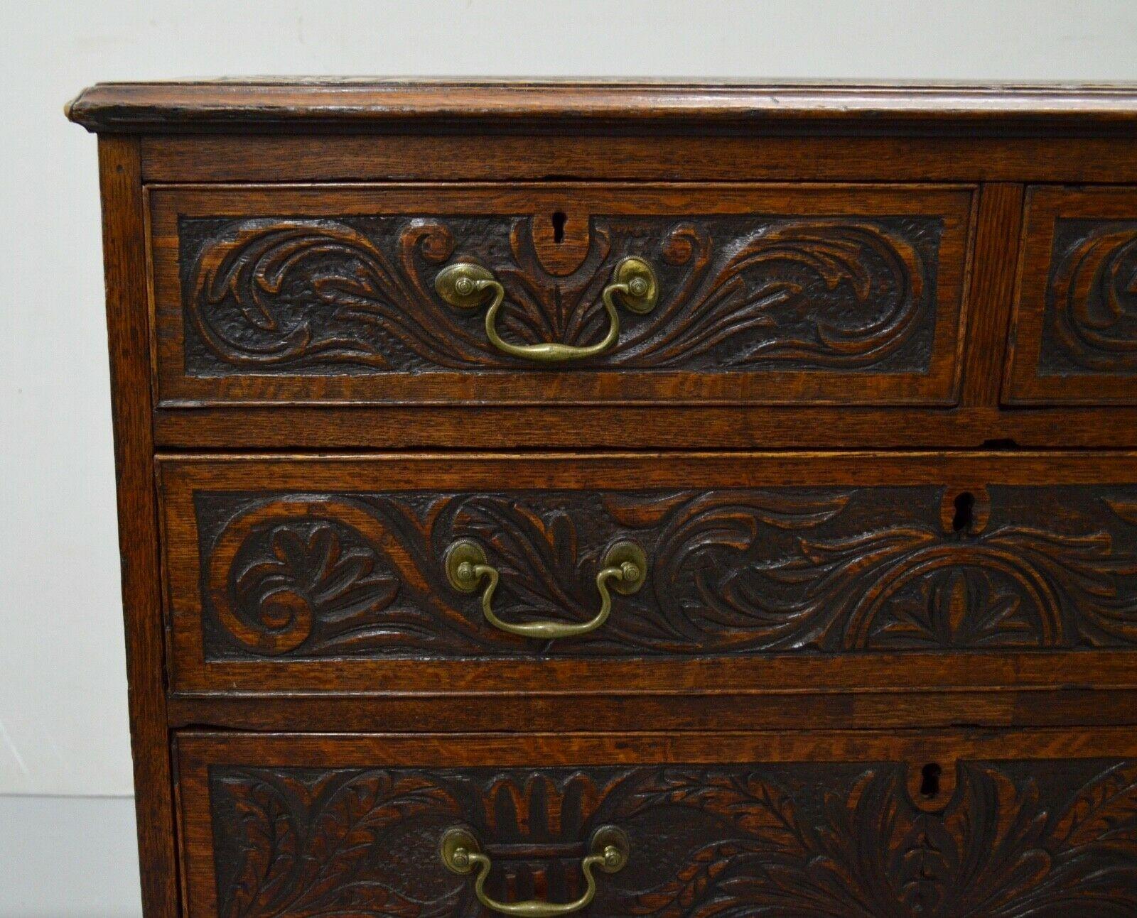 18th Century George III Oak Chest of Drawers with Moulded Edge 4