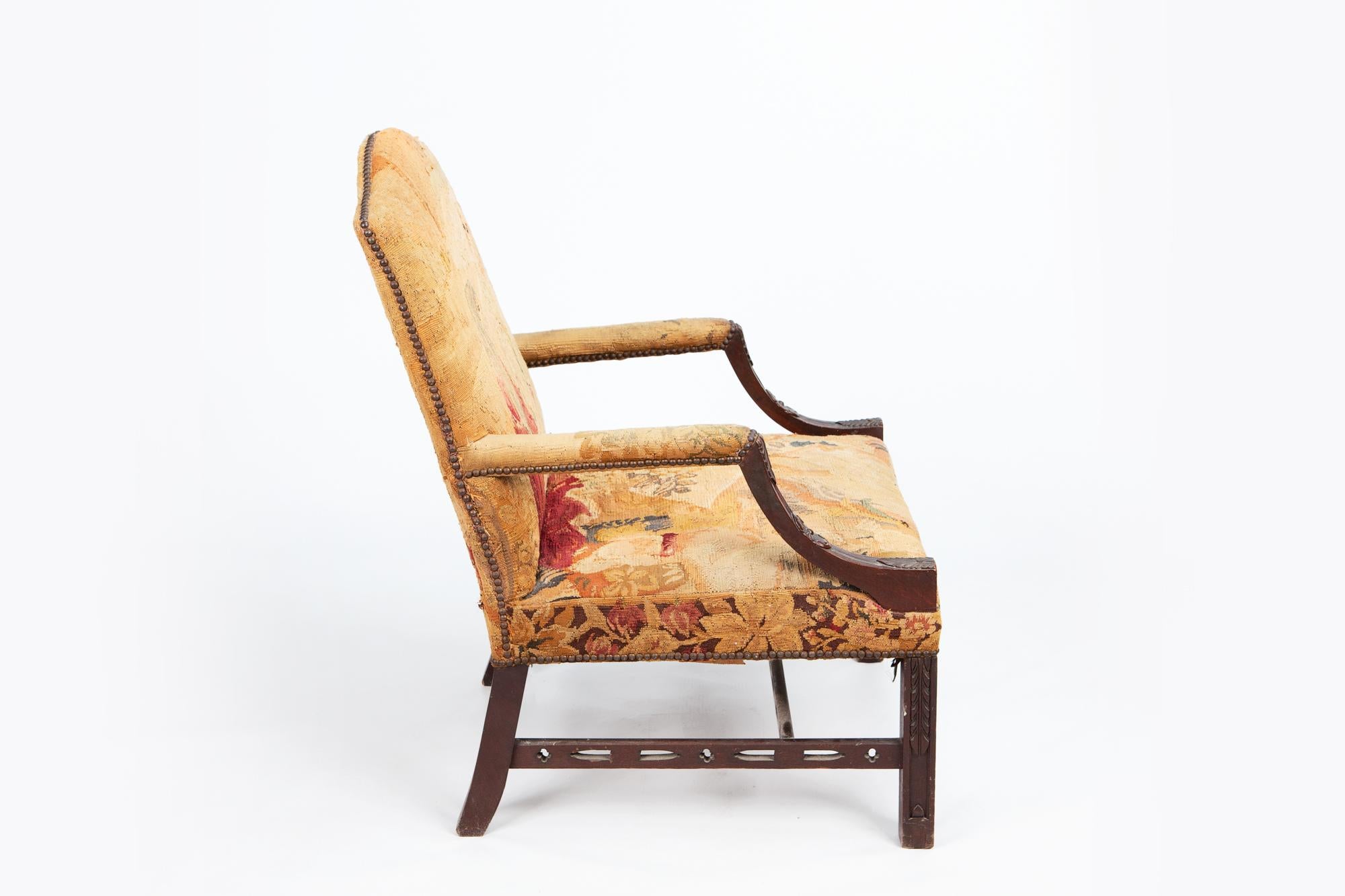 Late 18th Century 18th Century George III Pair of Gainsborough Armchairs after Chippendale