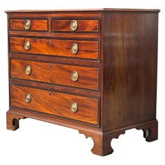 18th Century George III Period Cross-banded Chest of Drawers