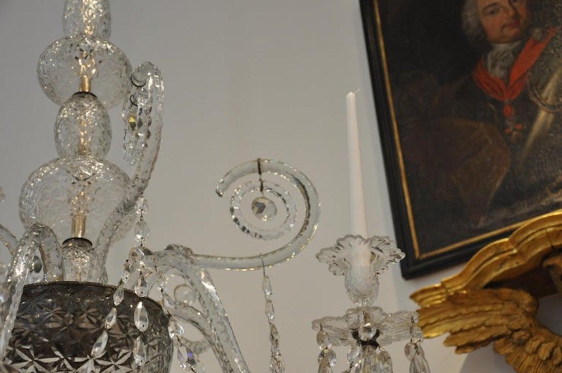 18th Century George III Period Cut Crystal Chandelier For Sale 2