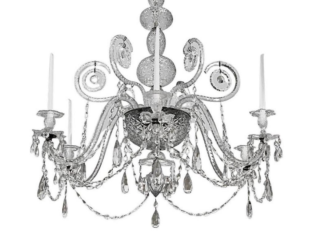 18th Century George III Period Cut Crystal Chandelier For Sale 3