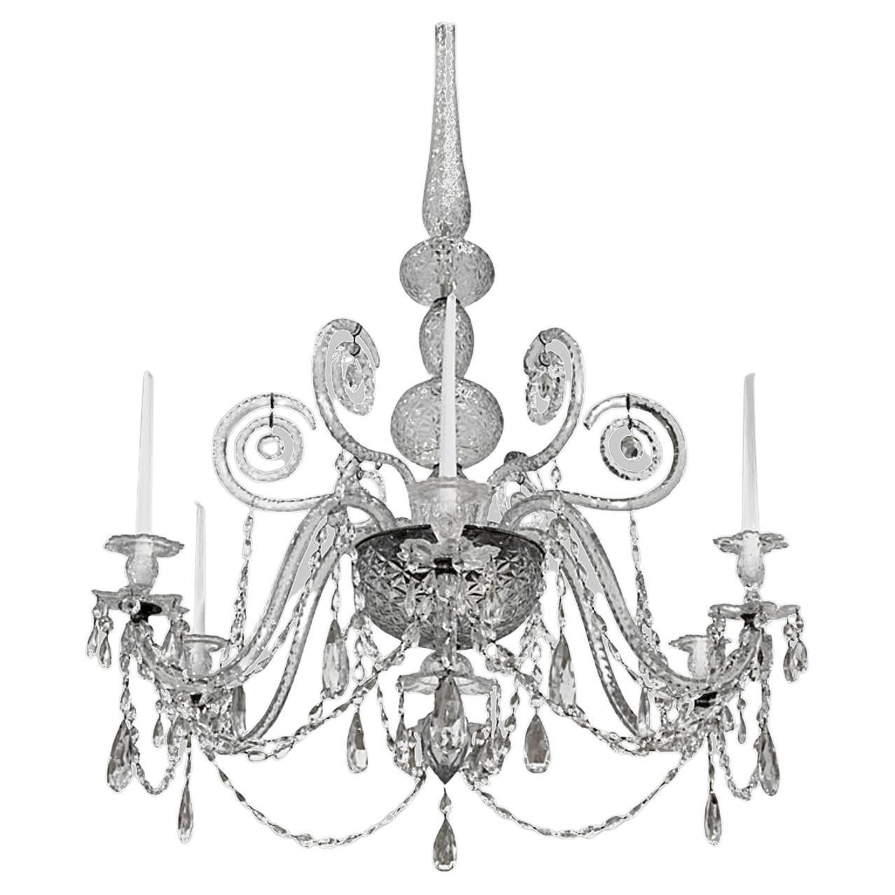 A large George III style cut glass chandelier, circa 1920 For Sale at  1stDibs