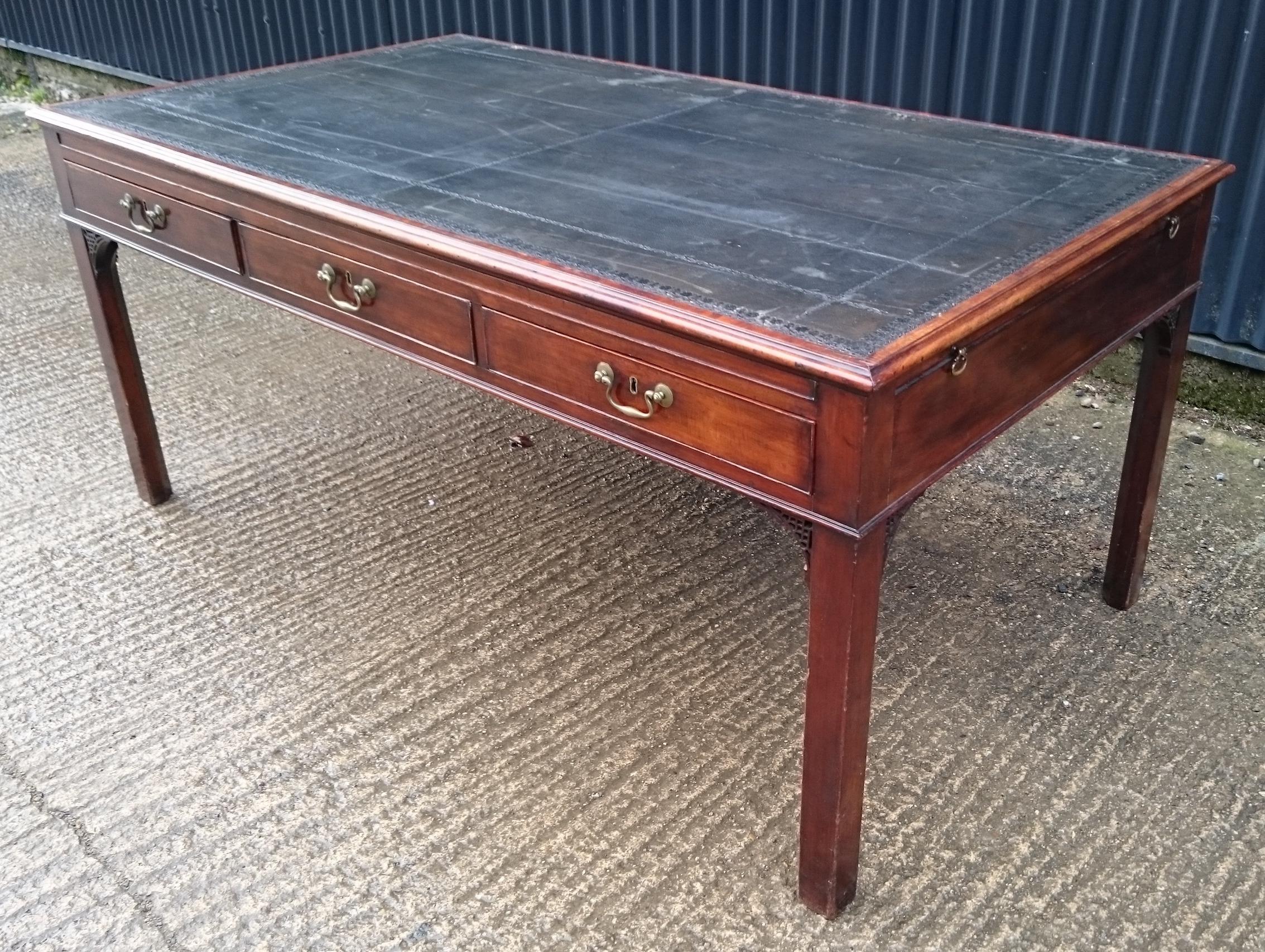 18th Century and Earlier 18th Century George III Period Mahogany Antique Library Table
