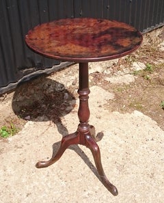 18th Century George III Period Mahogany Antique Wine Table / Tripod Table