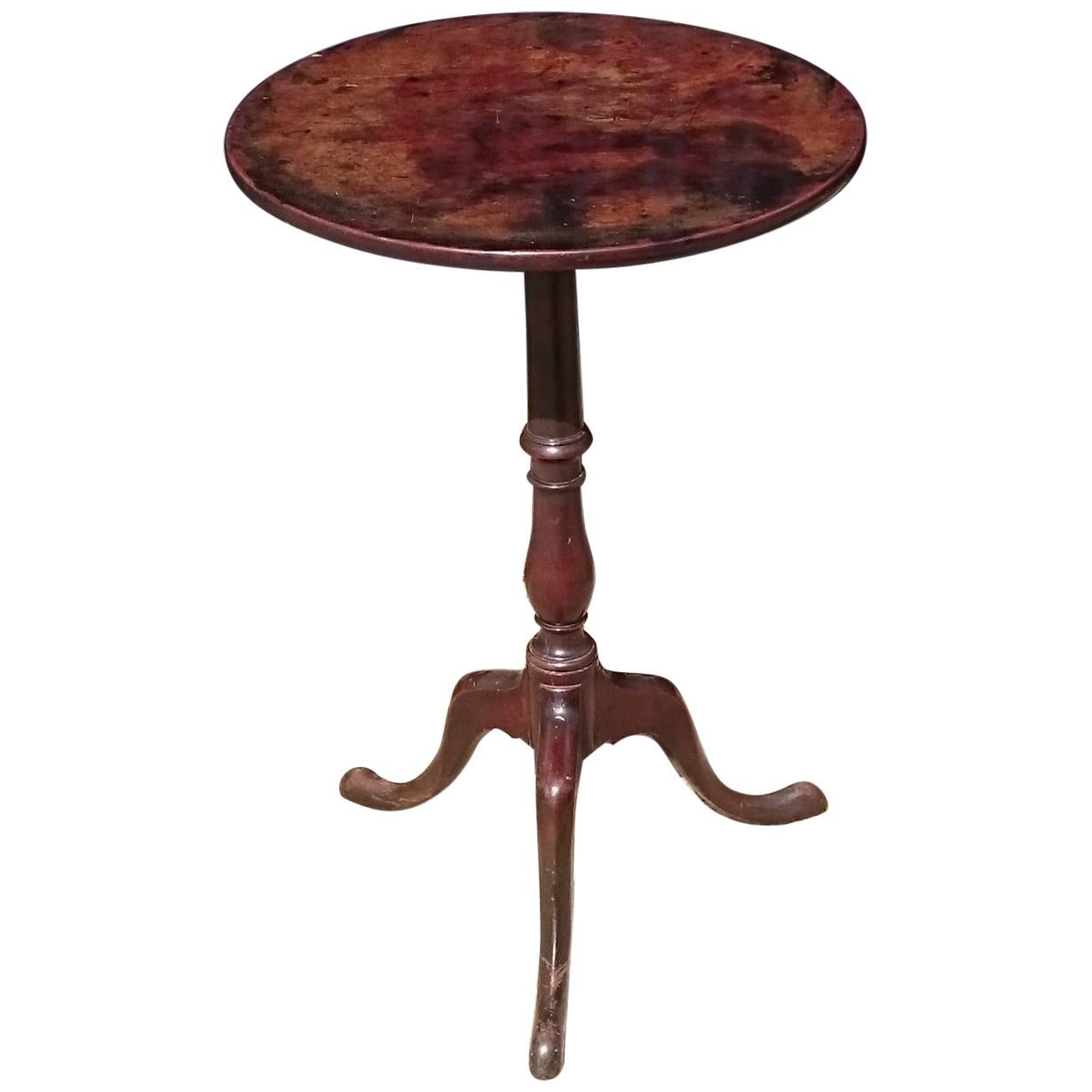 18th Century George III Period Mahogany Antique Wine Table / Tripod Table For Sale
