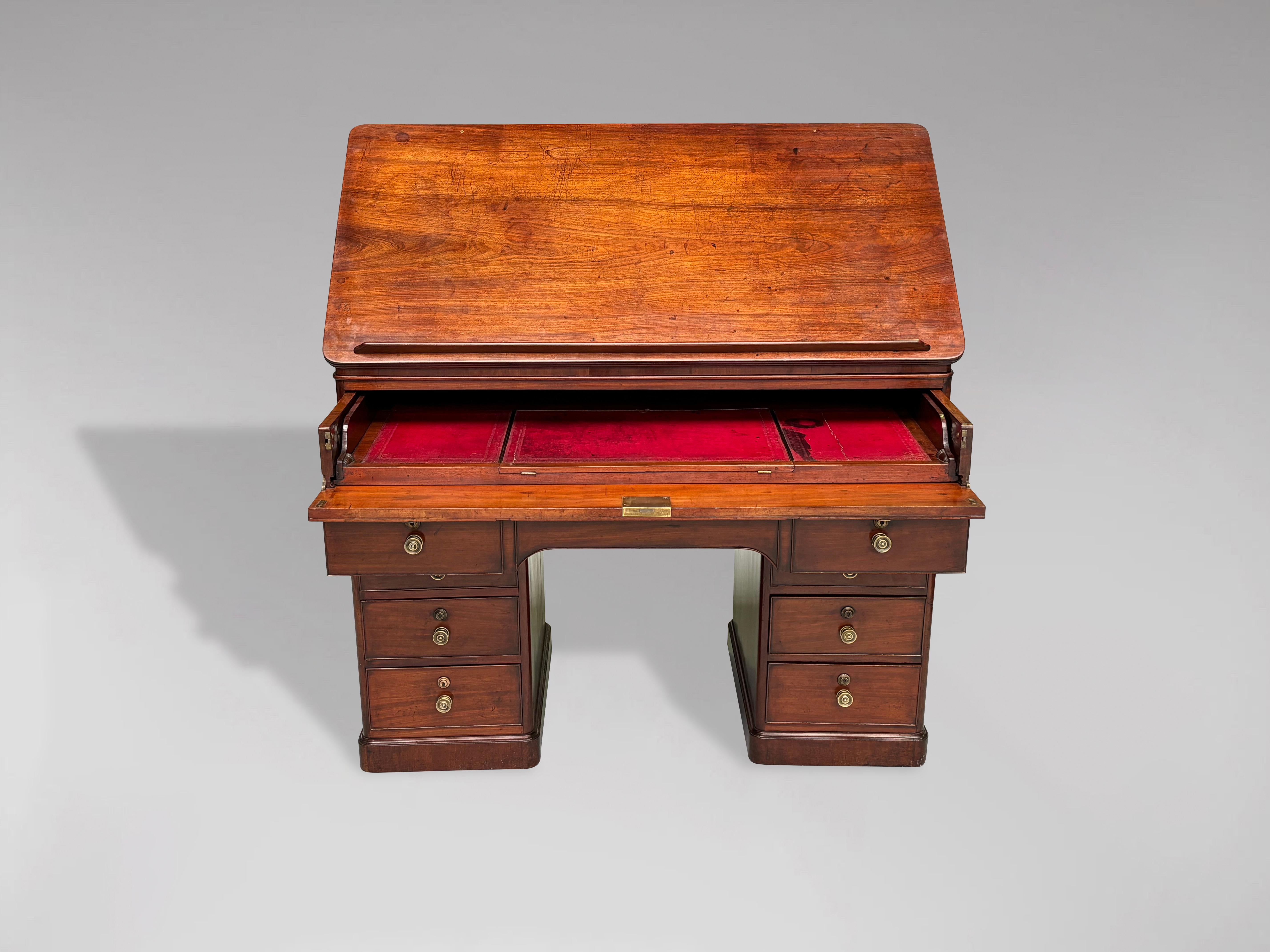 18th Century George III Period Mahogany Architect's Desk For Sale 6