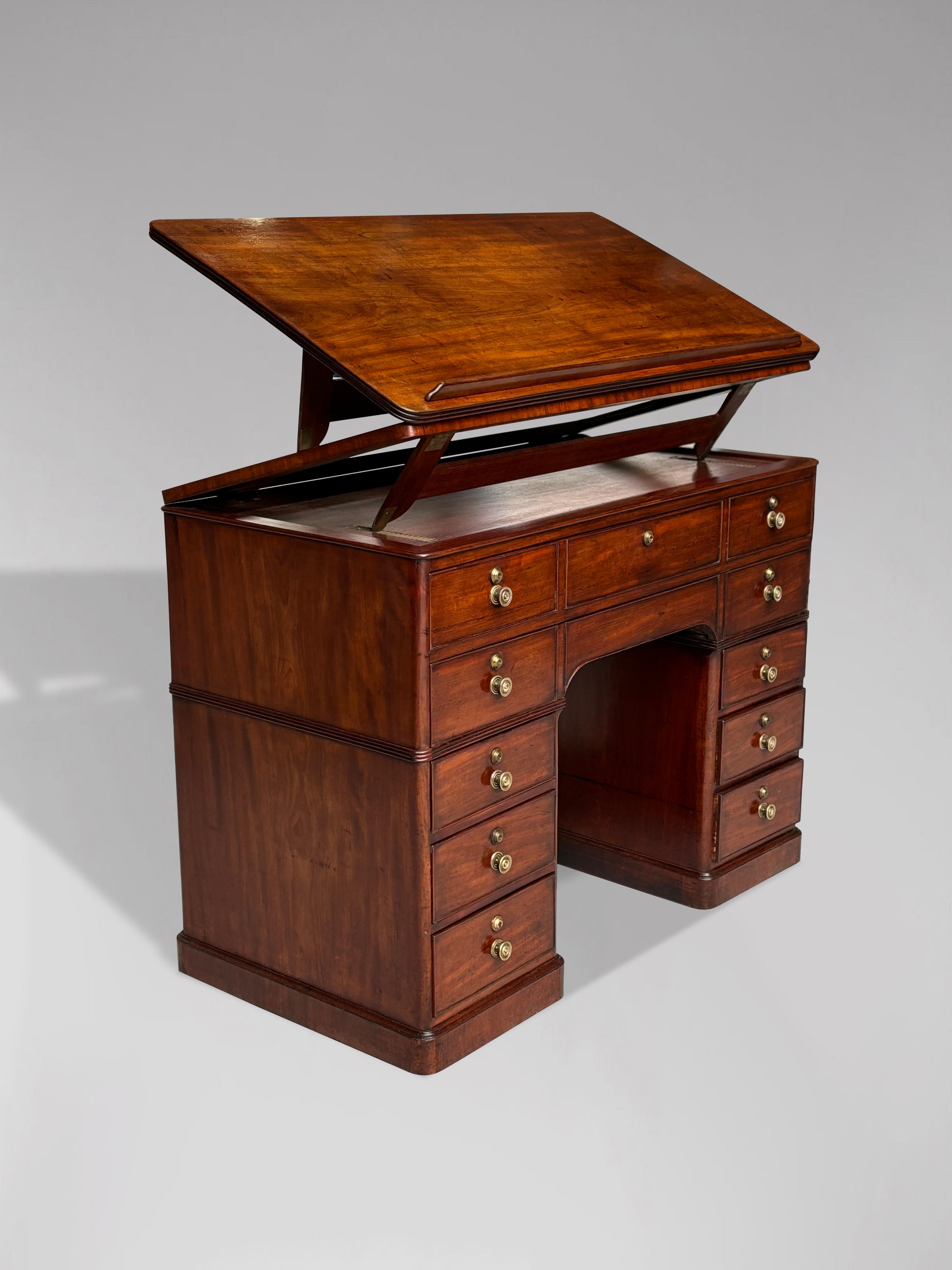 18th Century George III Period Mahogany Architect's Desk For Sale 9