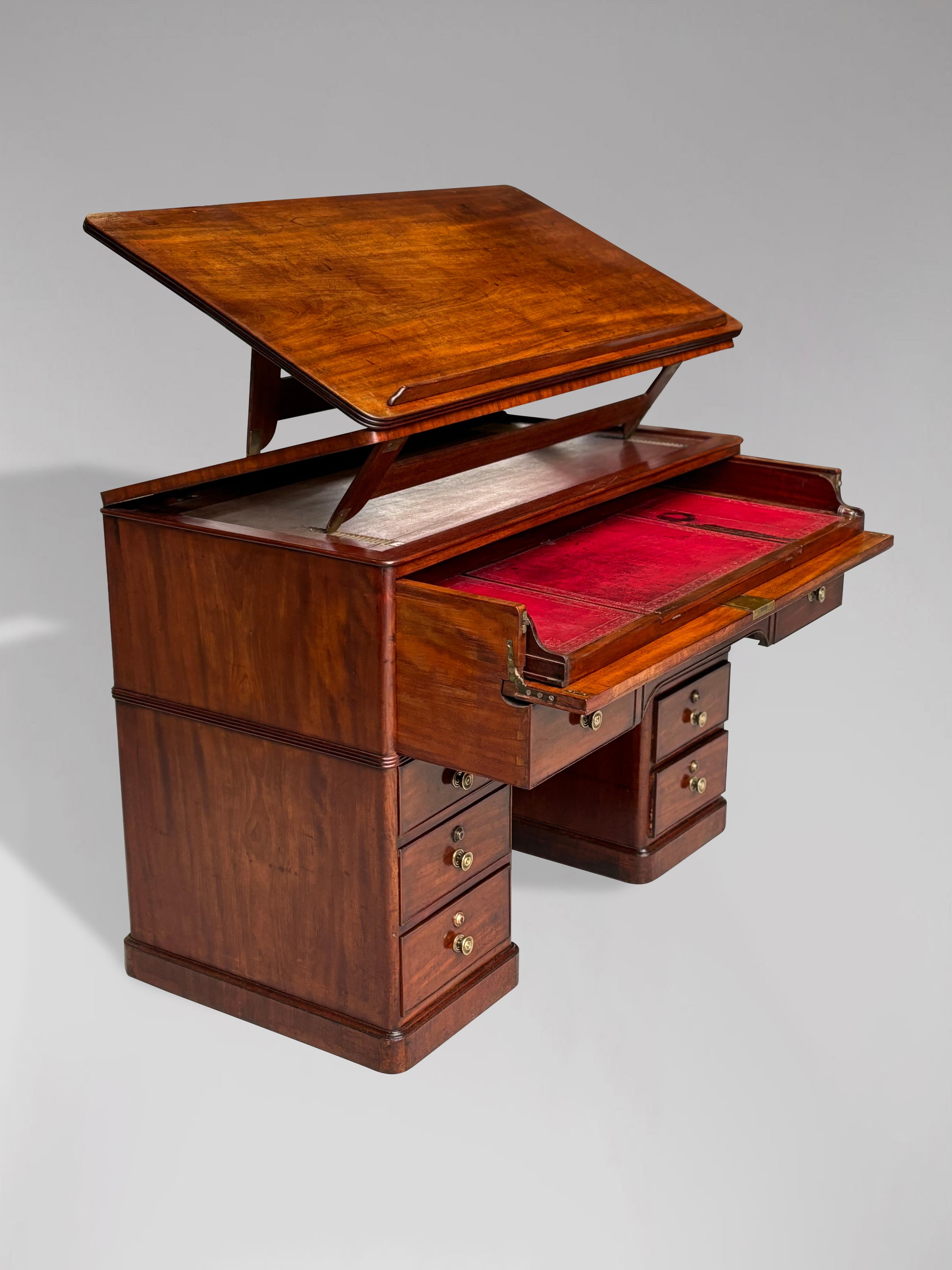 18th Century George III Period Mahogany Architect's Desk For Sale 10